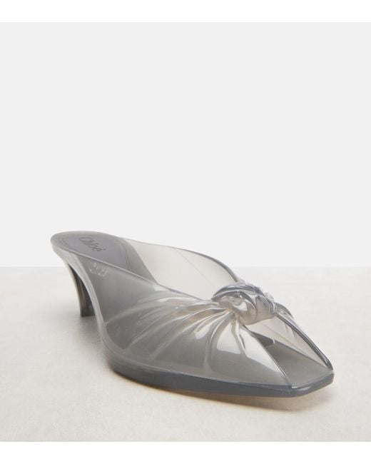 Chloé Gray Jelly Mules
