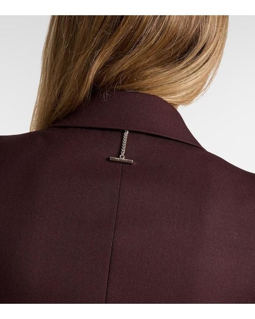 Alexander McQueen Purple Wool Grain De Poudre Blazer