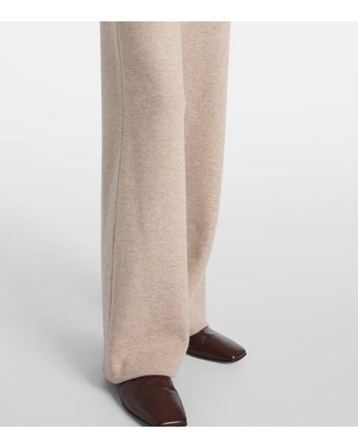Loro Piana Natural Robin Cashmere-Blend Straight Pants