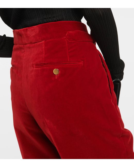 Tom Ford Red Boyfriend Velvet Pants