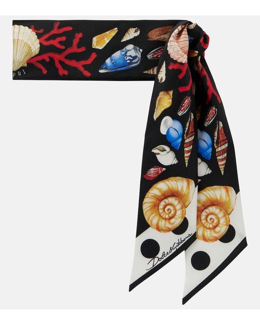 Dolce & Gabbana Multicolor Bedrucktes Tuch Capri aus Seiden-Twill