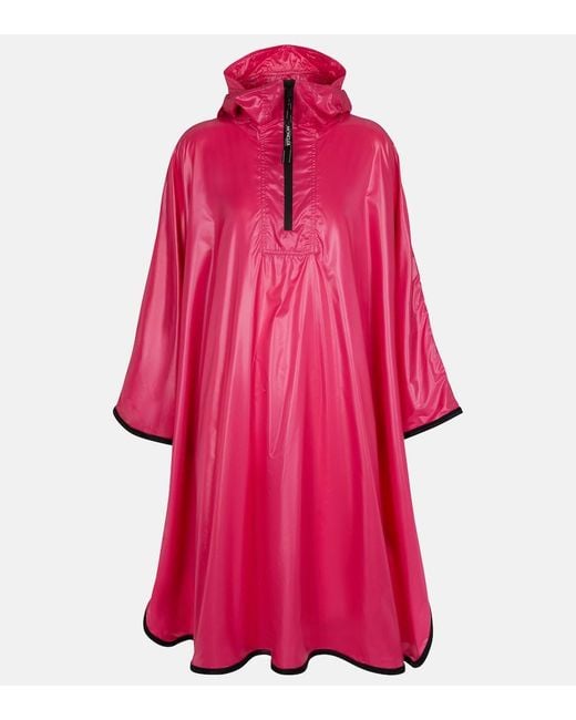 Moncler Red Waterproof Poncho