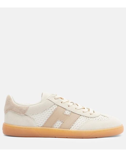 Hogan White Cool Suede Sneakers