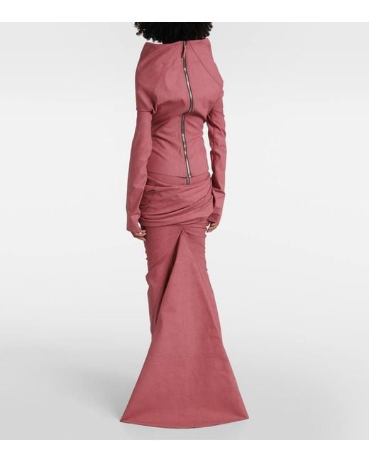 Rick Owens Pink Draped Cotton-Blend Top