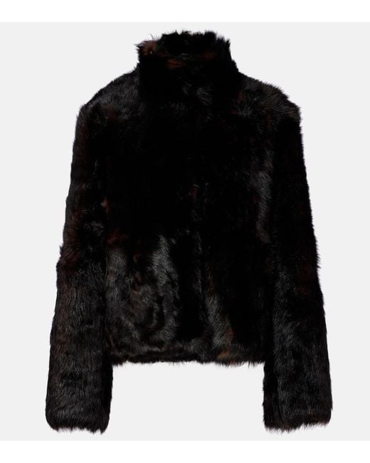 Totême Black Silky Shearling Jacket