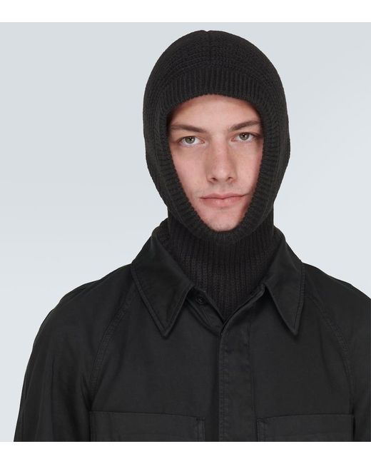 Lemaire Black Ribbed-knit Hood for men