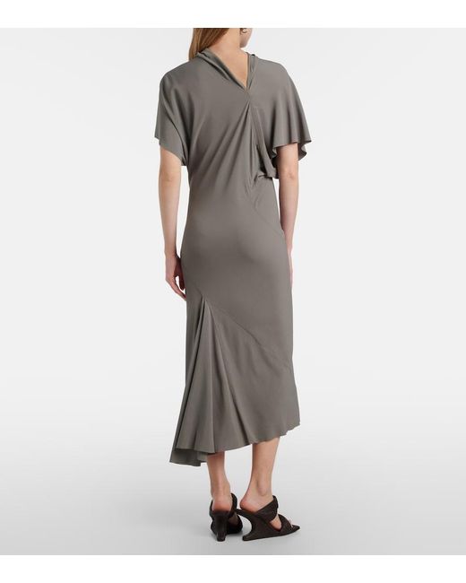 Rick Owens Gray Seb Draped Midi Dress