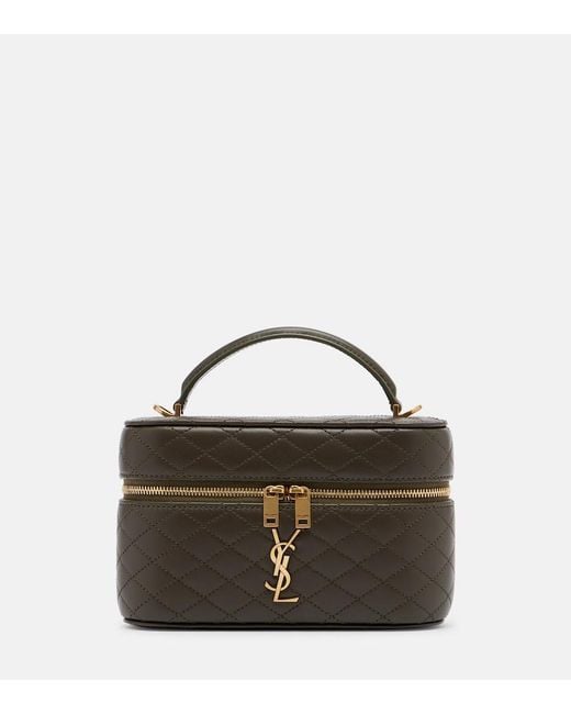 Saint Laurent Black Gaby Leather Vanity Bag