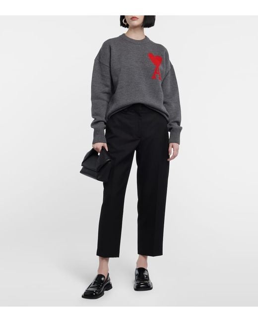 AMI Gray Ami De Coeur Pullover
