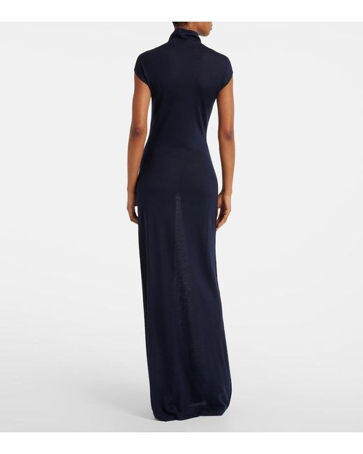Alaïa Blue Cashmere Maxi Dress