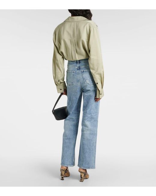 Jeans A Gamba Larga New Alexxis A Vita Alta di AG Jeans in Blue