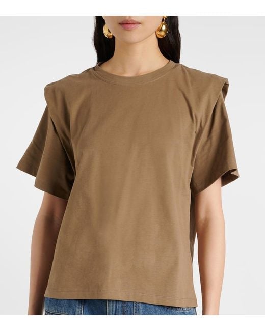 Isabel Marant Natural T-Shirt Aus Baumwoll-Jersey