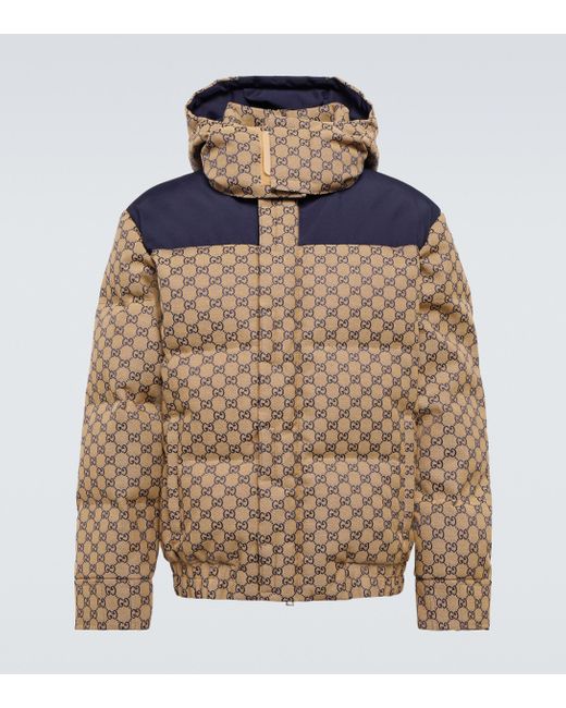 Gucci GG Canvas Padded Down Jacket in Brown for Men Lyst UK