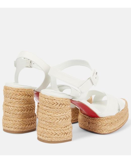 Christian Louboutin White Calakala 70 Leather Espadrilles