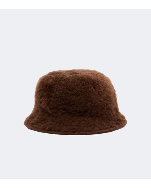 Brunello Cucinelli Brown Monili Shearling Bucket Hat