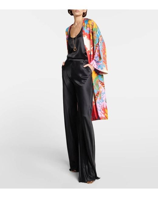Etro Red Printed Silk Beach Cover-Up