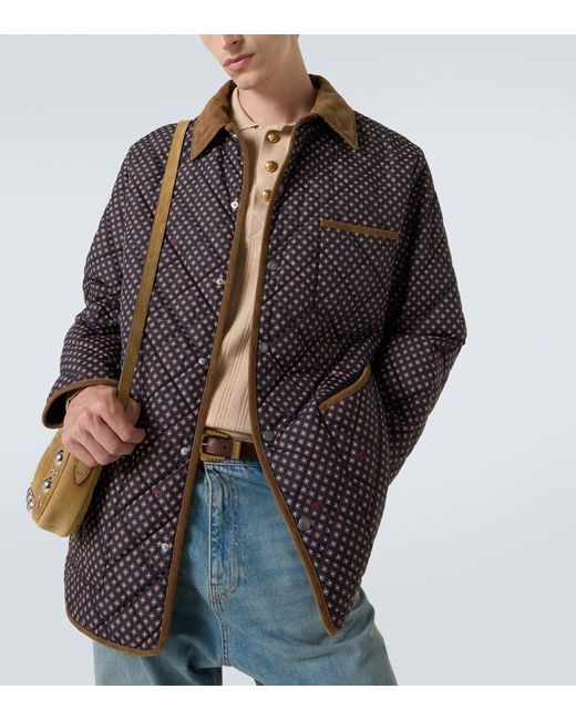 Valentino Brown Polka-Dot Quilted Jacket for men