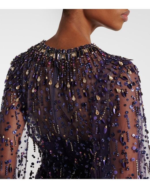 Jenny Packham Blue Hestia Embellished Gown