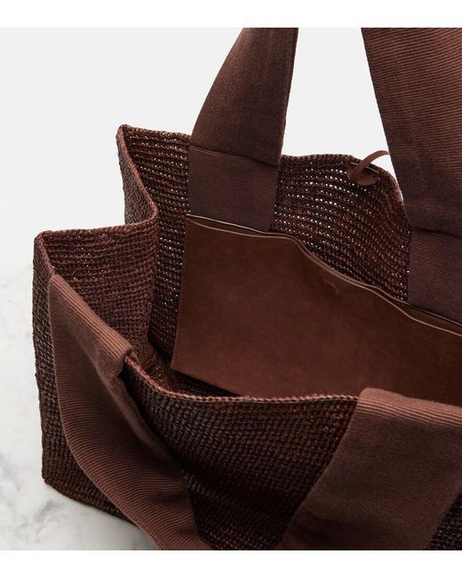 The Row Brown Loretta Raffia Tote Bag