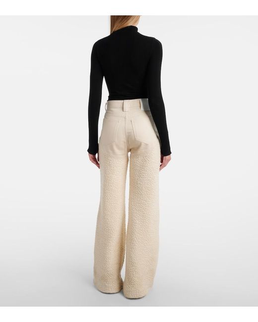 CORDOVA Natural Kozzy Wool-Blend Wide-Leg Pants