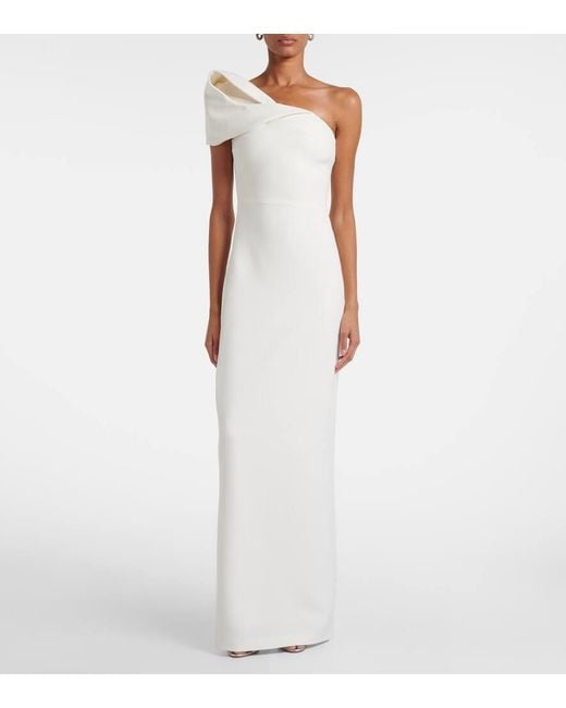 Safiyaa White Bridal Robe Blanchette Aus Crepe
