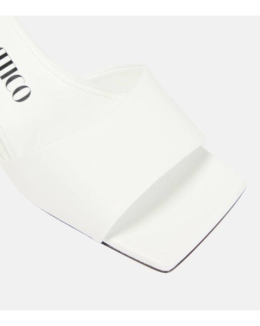 The Attico White Pantoletten Cheope Aus Leder