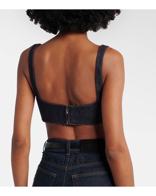 Givenchy Blue Denim Bra Top