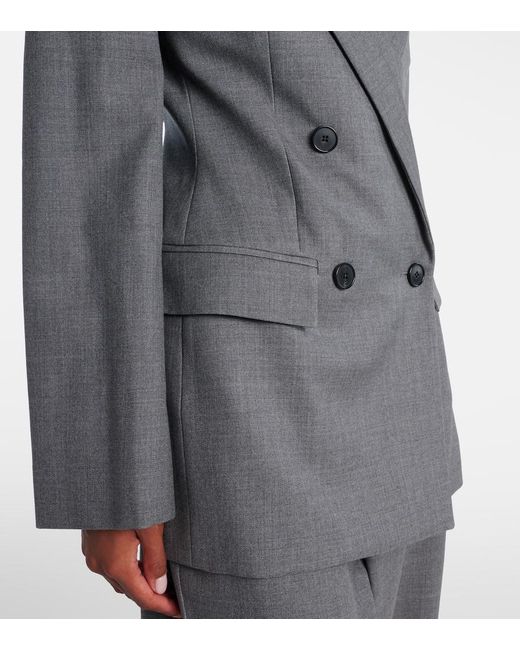 Givenchy Gray Double-Breasted Wool Blazer