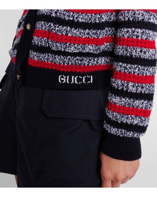 Gucci Red Cardigan Aus Einem Baumwollgemisch