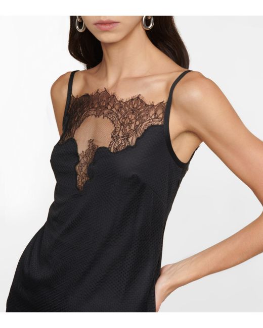 Dion Lee Lace-insert Mesh Jersey Camisole in Black Womens Clothing Lingerie Camisoles 