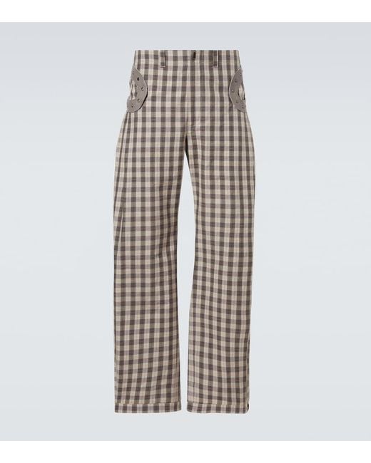 Kiko Kostadinov Gray Fitz Cotton-Blend Wide-Leg Pants for men