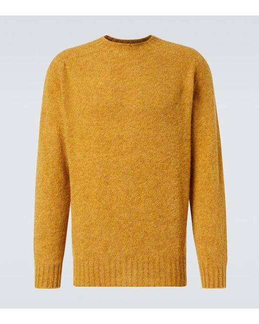 Sunspel Pullover Aus Wolle in Yellow für Herren