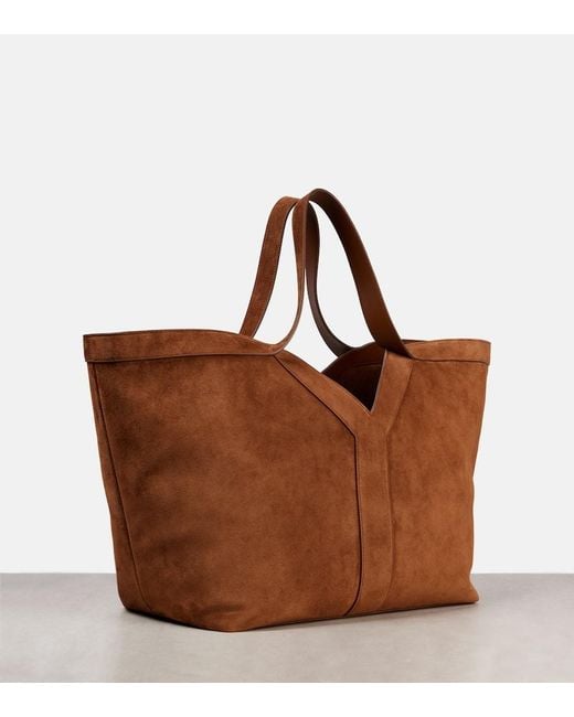 Saint Laurent Brown Tote Bag Y Aus Veloursleder