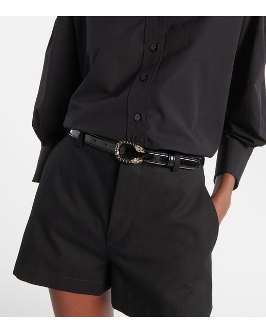 Gucci Black Dionysus Patent Leather Belt