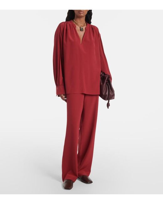 Joseph Red Silk Blouse