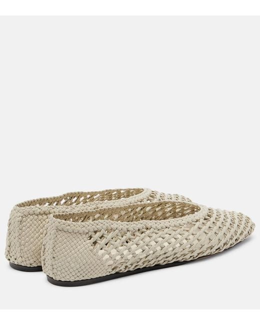 Le Monde Beryl Natural Regency Woven Leather Ballet Flats
