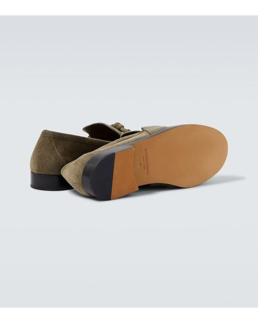 Bottega Veneta Loafers Astaire Knot Aus Veloursleder in Green für Herren