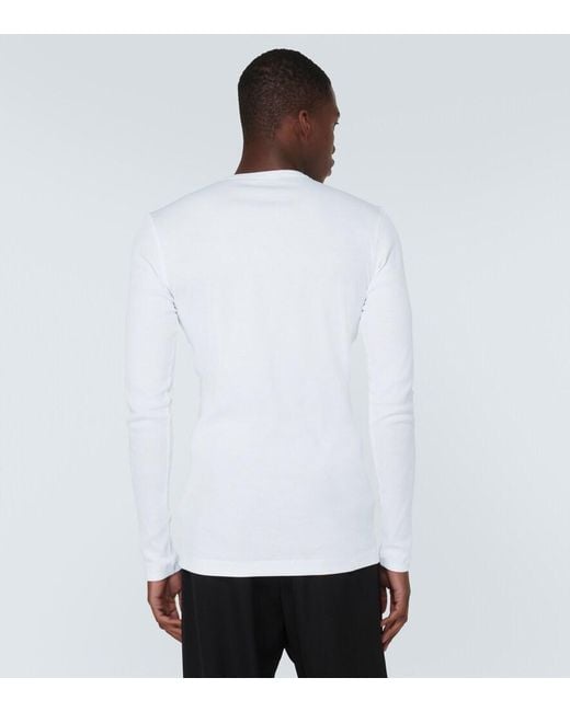 Dolce & Gabbana White Re-Edition Cotton Jersey Henley Shirt for men