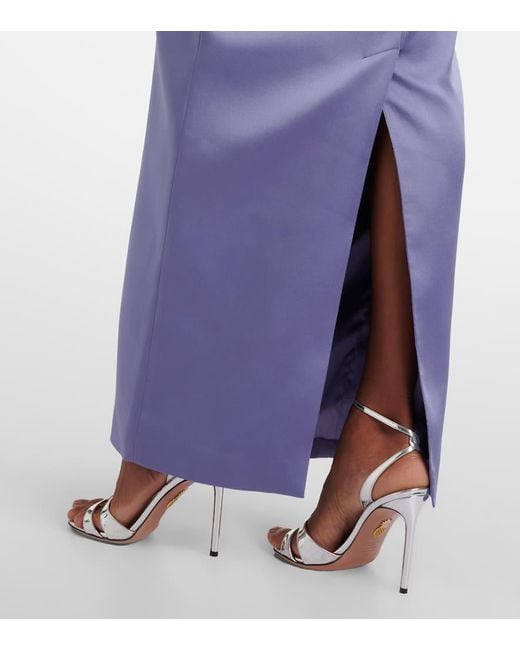 Vestido De Fiesta Sisu De Saten Con Lazo The New Arrivals Ilkyaz Ozel de color Purple