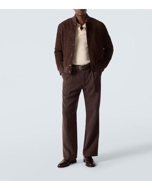 Gabriela Hearst Brown Suede Bomber Jacket for men