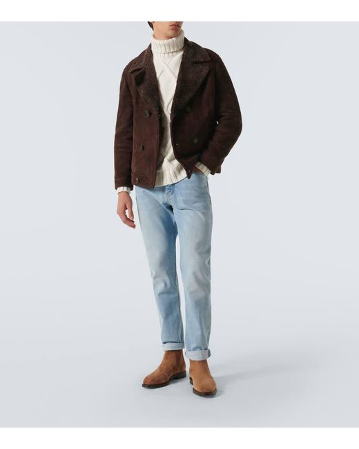Bottines Chelsea En Daim Brunello Cucinelli pour homme en coloris Brown