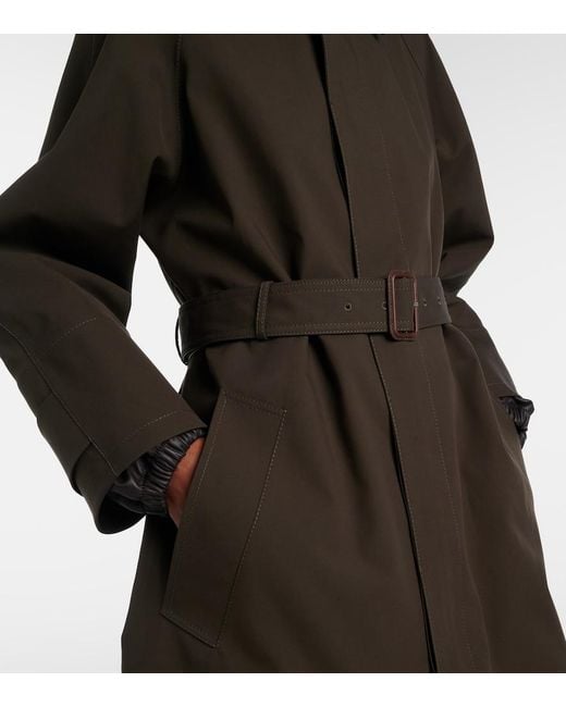 Bottega Veneta Brown Intrecciato Cotton-Blend Trench Coat