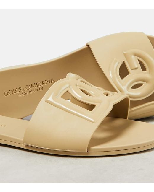 【DOLCE & GABBANA】DGカットアウトラバースライドサンダル DOLCE&GABBANA Bianca ラバー カットアウト スライドサンダル