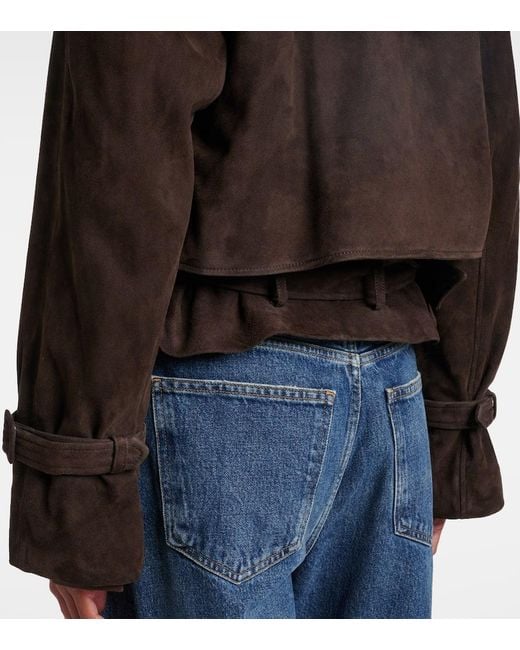 Nour Hammour Black Hatti Cropped Suede Jacket