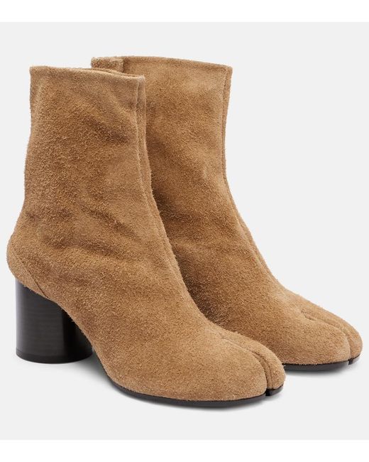 Maison Margiela Brown Tabi 60 Suede Ankle Boots