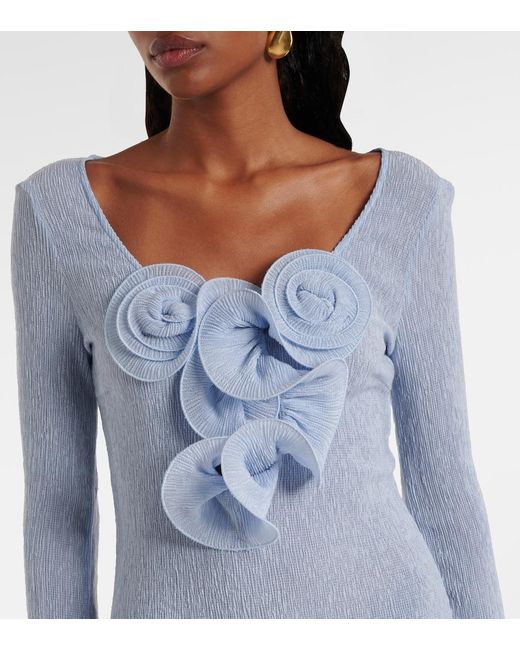 Magda Butrym Blue Floral-Applique Maxi Dress
