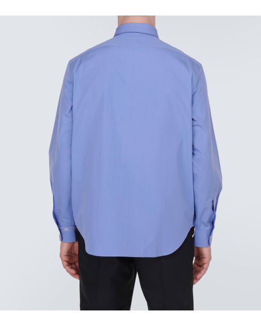Gucci Blue Cotton Poplin Shirt for men