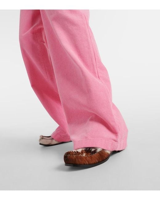 Acne Pink Weite Hose Face aus Baumwoll-Cord
