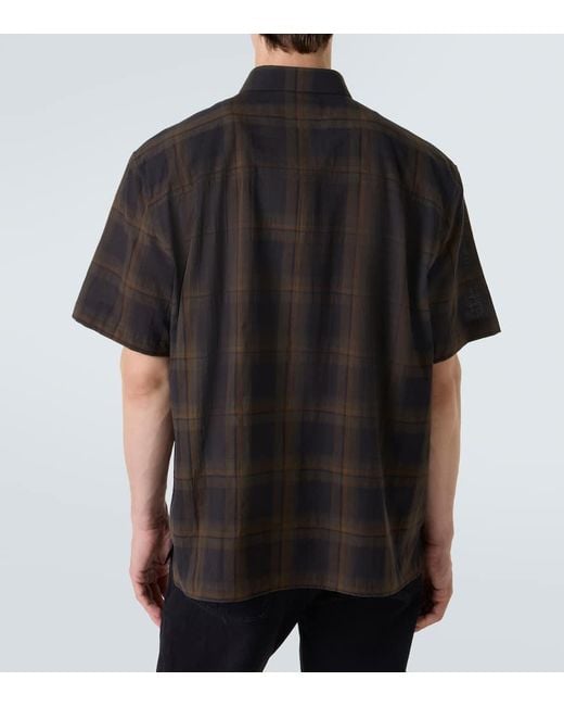 Chemise En Coton A Carreaux Saint Laurent pour homme en coloris Black