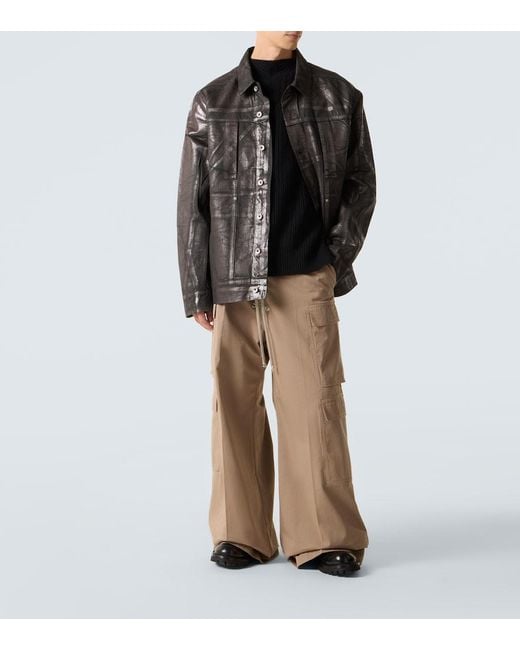 Rick Owens Natural Drkshdw Cotton Flannel Cargo Pants for men